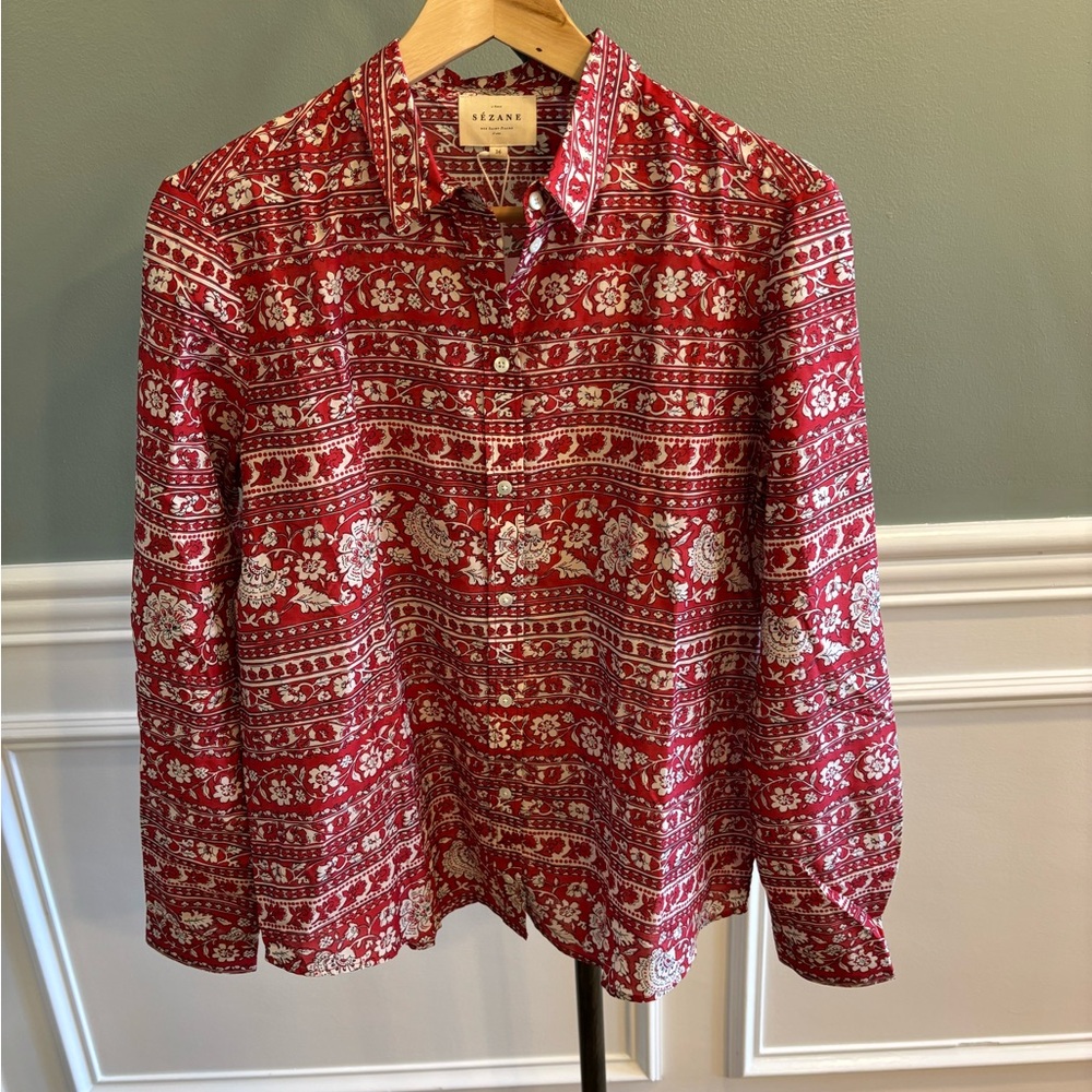 Sézane Pierro blouse — Sara Red - Picture 4 of 8